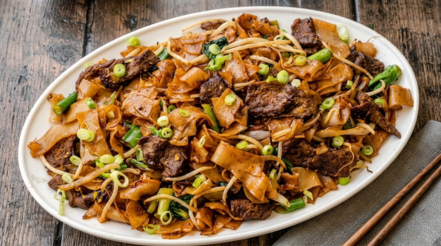 Beef Stir Fry with Flat Noodle